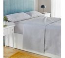 Ensemble De Literie En Percale Blanc 100% Coton 200 Fils Au Pouce Carré Gris 180x200cm