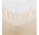 Lot De 2 Draps-housses Ajustable Beige 90x190 Cm