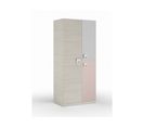 Armoire Enfant Rosa 3 Portes L90 cm X H200 cm -  Blanc / Rose