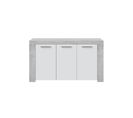 Buffet Wendy 3 Portes L144cm -  Blanc / Béton