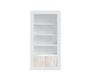 Bibliothèque Gwen 4 Tablettes Et 2 Portes L94cm X H181cm -  Blanc / Bois