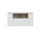 Buffet John 3 Portes Et 3 Niches L150 cm -  Blanc / Bois