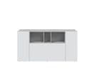 Buffet John 3 Portes Et 3 Niches L150 cm -  Blanc / Béton