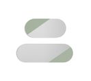 Lot De 2 Miroirs Ovales Herdasa Aire Vert 90x30x2 Cm Et 65x30x2 Cm