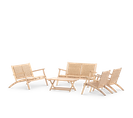 Set De Jardin Pliant  2 Fauteuils + 2 Canapés + Table 100x50 - Serena