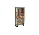 Vaisselier 2 Tiroirs Bois, Fer Marron 90x40x180cm - Bois-fer