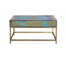 Table Basse 1 Tiroir Bois, Métal Multicolore 90x60x46cm - Bois-métal