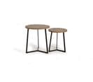 Lot De 2 Tables En Bois Manguier Et Métal Noir