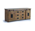 Buffet - Coloris Bois Et Noir - 80x190x45