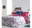 Housse De Couette Echo  Fuchsia/bleu/vert/blanc 200x200 Cm