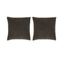 Lot 2 Housses Cousin En Velours Marron 45x45(2) Cm