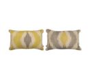 2 Housses De Coussin 85% Coton 15% Lin Formentera 30x50 Cm Jaune/gris