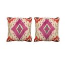 2 Housses De Coussin 85% Coton 15% Lin Portia Maxi 50x50 Cm Fuchsia