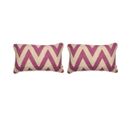 2 Housses De Coussin 85% Coton 15% Lin Meena 30x50 Cm Fuchsia