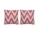 2 Housses De Coussin 85% Coton 15% Lin Meena 50x50 Cm Fuchsia