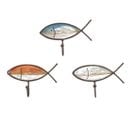 Patères En Bois Et Métal Poissons Colorés (lot De 3)