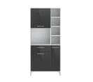 Eco Buffet De Cuisine L 80 Cm - Gris Brillant