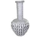 Vase En Bambou Laqué Argenté 15x38x71h