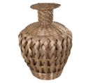 Vase En Bambou Laqué Doré 15x26x36h