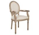 Chaise En Bois Rembourrée Beige 55x46x48/96h