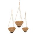 Ensemble De 3 Paniers Suspendus En Fibre Naturelle Marron