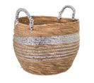 Panier En Fibre Naturelle Marron 28x28x24h