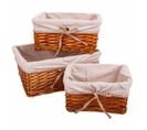 Set De 3 Paniers En Osier Doublés Marrons