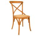 Chaise En Bois Et Assise En Rotin Marron 44x42x46/88h