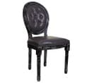 Chaise En Bois Tapissée Noire 48x46x48/96h