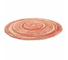 Tapis Rond En Jute Rouge D120x1h