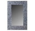 Miroir Rectangulaire En Bois Avec Finition En Capiz Noir 60x91x03h