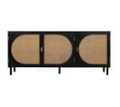 Buffet En Bois Et Grillage Noir 165x45x70h