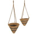 Paniers Suspendus En Fibre Naturelle Marron D26x25h-d22x18h