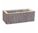 Panier Rectangulaire En Bois Gris 30.5x14.5x11h