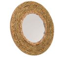 Miroir Rond En Fibre Naturelle Marron D25/13.5x02h