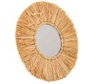 Miroir Rond En Fibre Naturelle Marron D25/11x02h