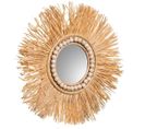 Miroir Rond En Fibre Naturelle Marron D44/13,5x02h