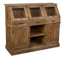 Buffet En Bois Vieilli Marron 129x45x106h