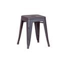 Tabouret Bas Industriel En Acier  - Bistro, Noir, H.44cm, L.40cm, P.40cm