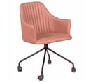 Chaise De Bureau Rembourrée En Tissu Vintage - Skyline, Orange, H.82cm, L.58cm, P.55cm