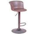 Tabouret Réglable Recouverts De Simili Cuir - Brandon, Marron, H.80cm, L.50cm, P.41cm