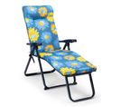 Bain De Soleil Fauteuil De Jardin Avec Repose-pieds   6 Positions Rembourrage 5 Cm 132x62x114 Cm