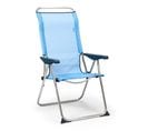 Chaise De Plage Pliante Solenny 5 Positions Dossier Ergonomique Bleu 67x63x114 Cm