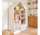 Armoire ouverte LUBA Blanc et pin massif