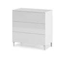 Commode 3 Tiroirs Vera Couleur Blanc Brillant, Largeur 80 Cm