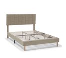 Cadre De Lit Plateforme Sorni Capitonné 30 Cm, 90x190 Cm, Beige