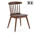 Pack 2 Chaises Ben En Bois Couleur Noyer