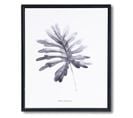 Grey Fern - Peinture Décorative 30 X 25 Cadre Noir