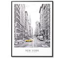 New York Taxi - Peinture Décorative 80 X 60 Cadre Noir