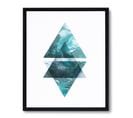 Reflex Triangles - Peinture Décorative 30 X 35 Cadre Noir